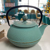 Turquoise Cast iron Tea pot